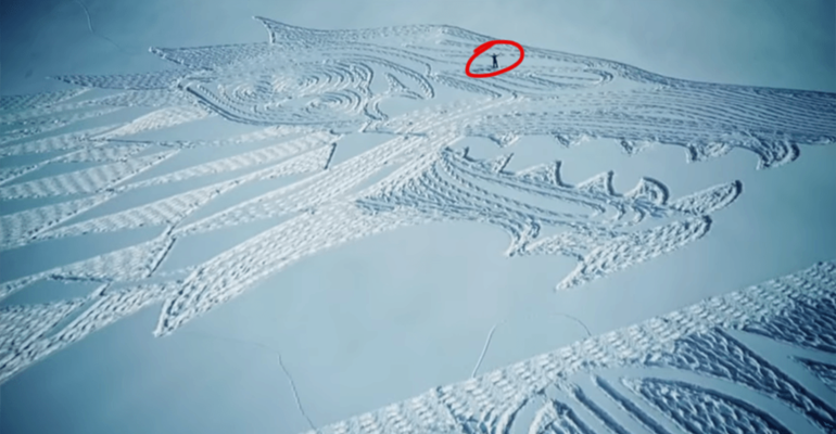 Художник прошел 30 км из любви к Игре престолов, чтобы создать произведение искусства на снегу