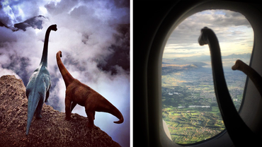 Фотографии путешествий выглядят гораздо лучше с игрушками динозавров
